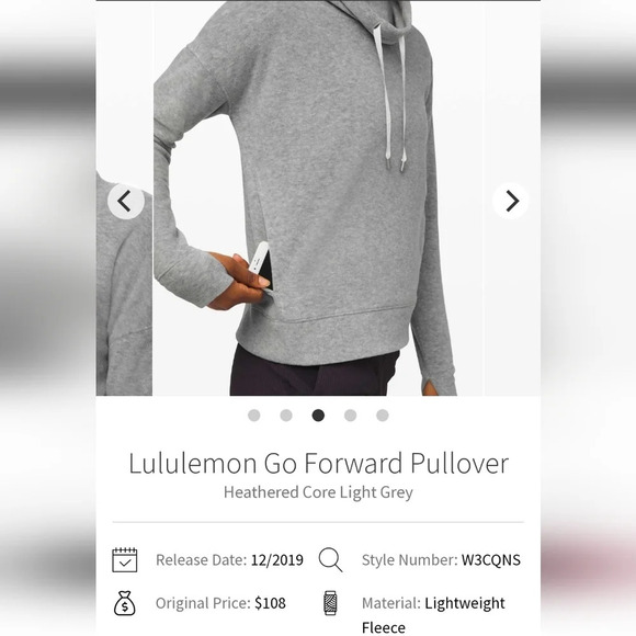Lululemon Go Forward Fleece Pullover Sweater Light Grey High Cowl Neck Size 4 - Picture 9 of 16